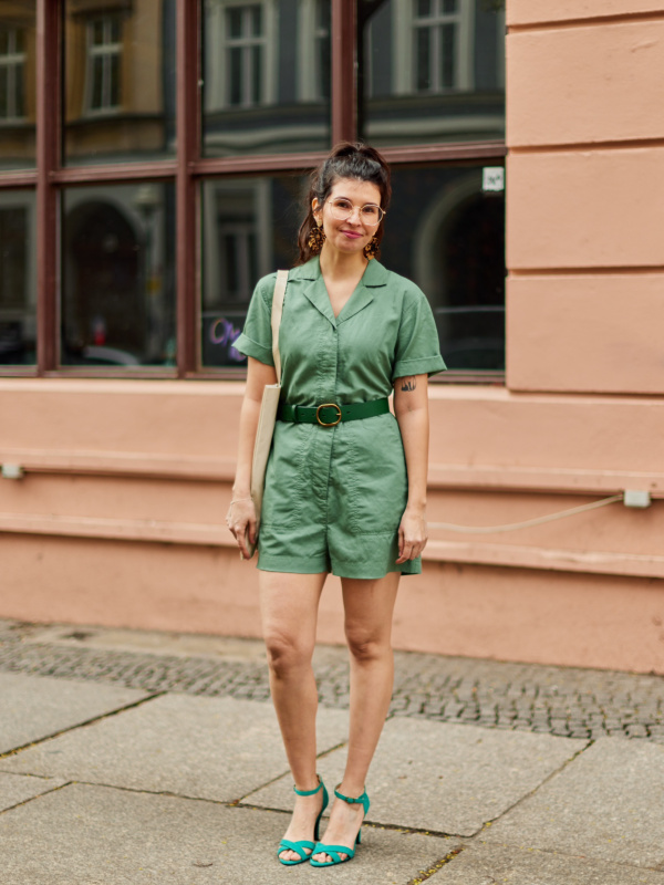 WOMEN'S LINEN BLEND SHORT SLEEVE ROMPERS