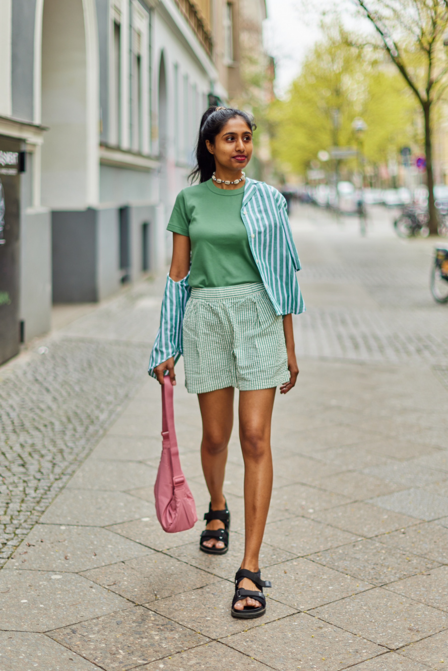 WOMEN'S COTTON CHECKED SHORT SLEEVE SHIRT