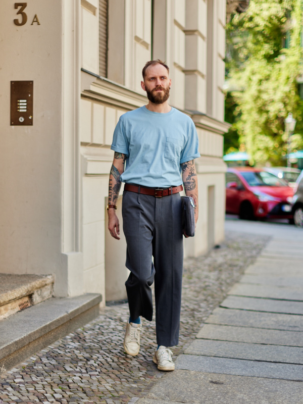 MEN'S PLEATED WIDE PANTS