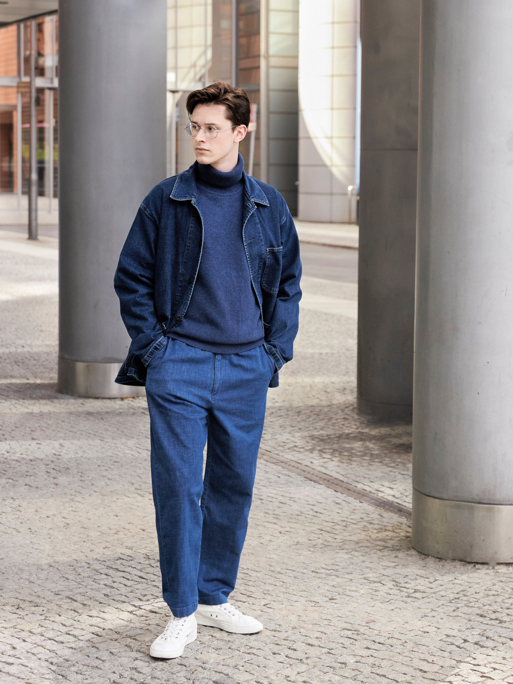 Check styling ideas for「Cotton Relaxed Ankle Pants (Denim)」