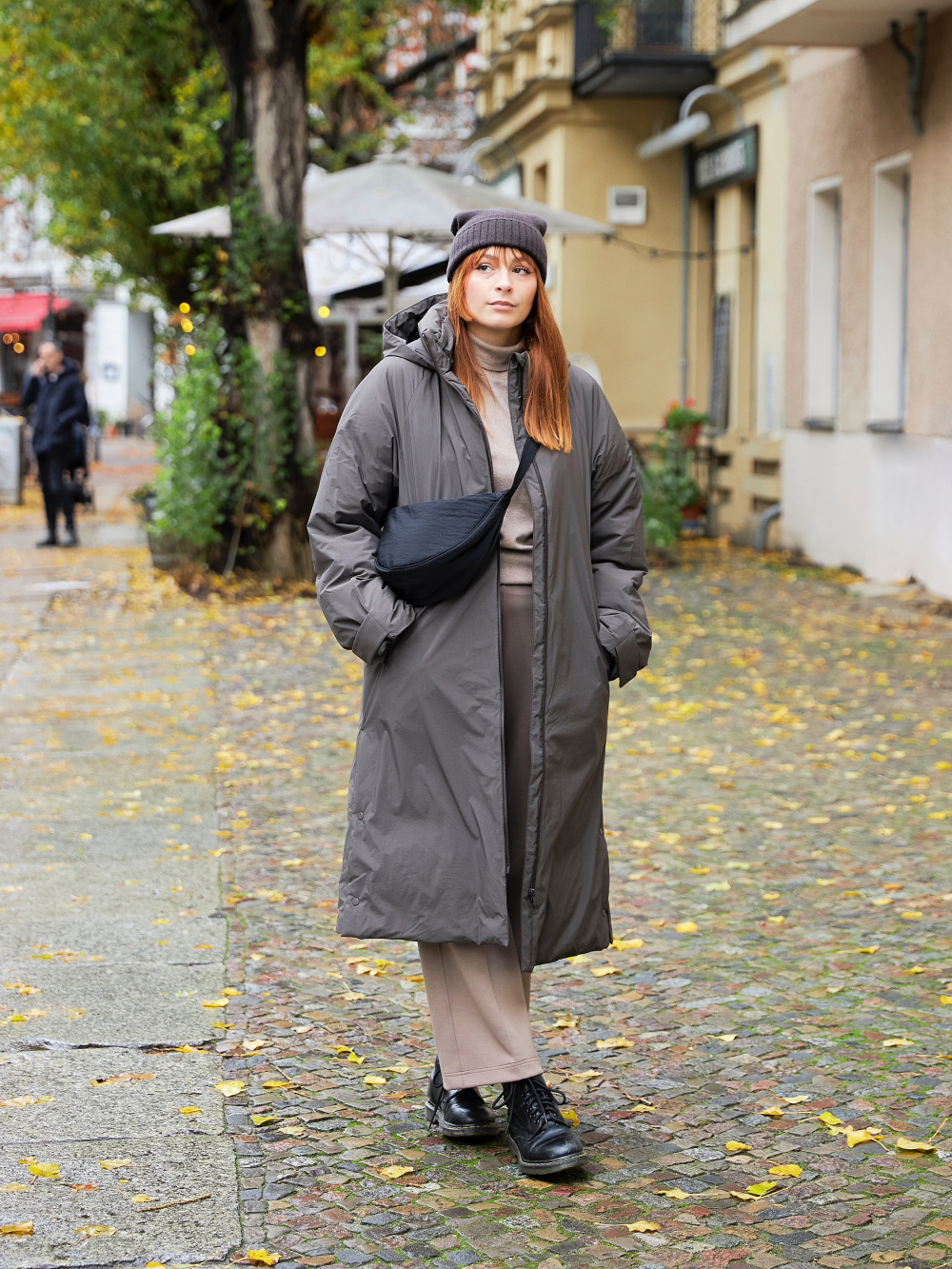Check styling ideas for「Ultra Light Down Long Coat、Wide-Fit