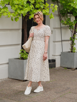 Women's Volume Sleeve Dress (Print) | UNIQLO FR