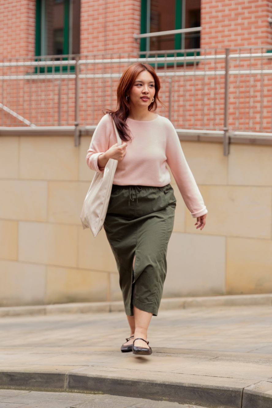 Check styling ideas for 3D Knit Cotton Sweater Satin Skirt UNIQLO US