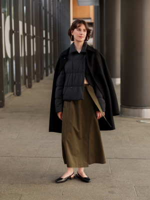 Fine Poplin Double Slit Maxi Skirt in Black – shopstateside.us
