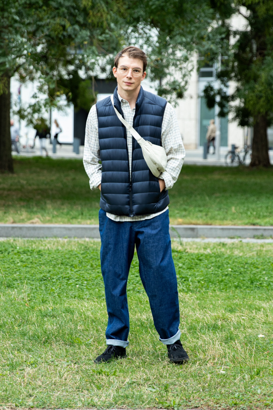 Puffer vest with short sleeve shirt sale