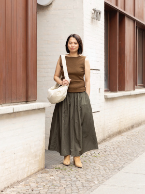 Shirring Boat Neck Sleeveless T-Shirt | UNIQLO US