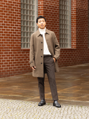 ジャケット・アウター YOKE WOOL NEP TWEED BALMACAAN COAT YOKE】今シーズンの目玉 “WOOL NEP TWEED BALMACAAN COAT