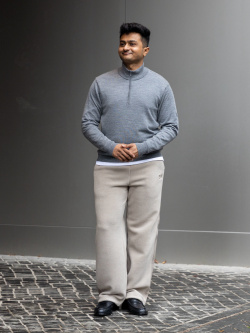 100 % Merinowolle Pullover (Reißverschluss)