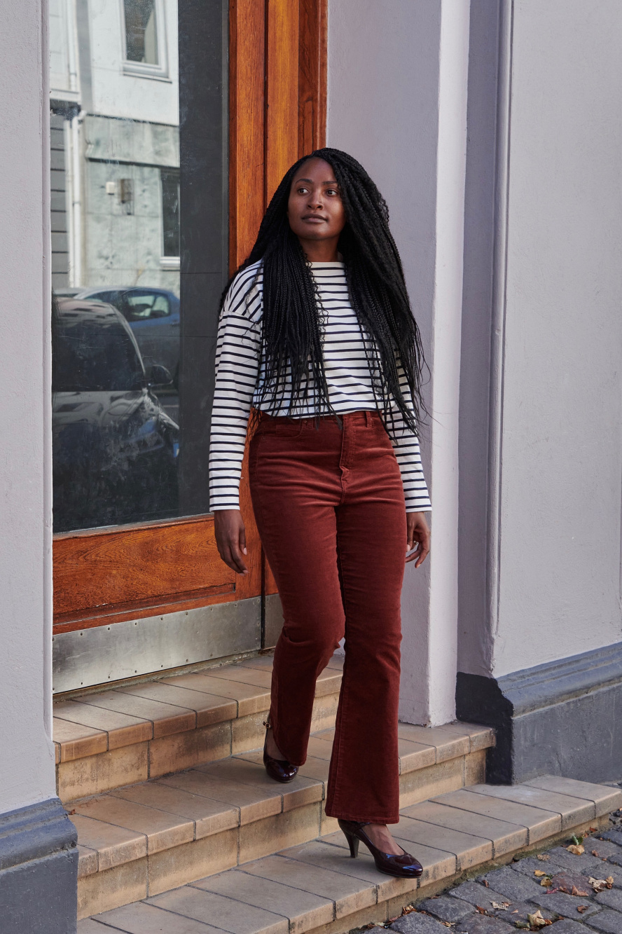 Brown Coated Flare Leggings