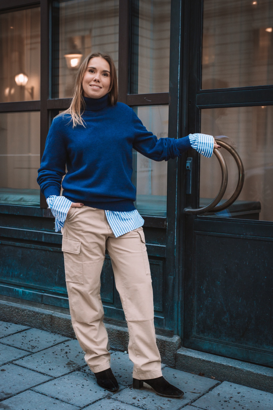 Blue Denim Look Ankle Length Leggings