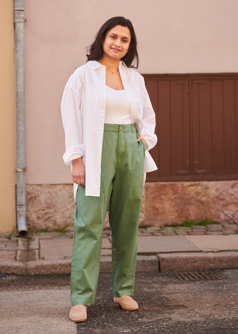 Check styling ideas for「Premium Linen Long-Sleeve Shirt、Linen Cotton Tapered  Pants」