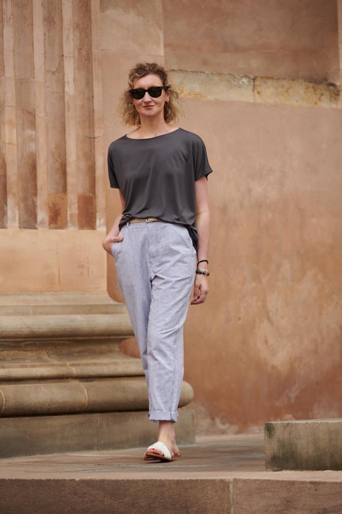 LINEN COTTON TAPERED PANTS