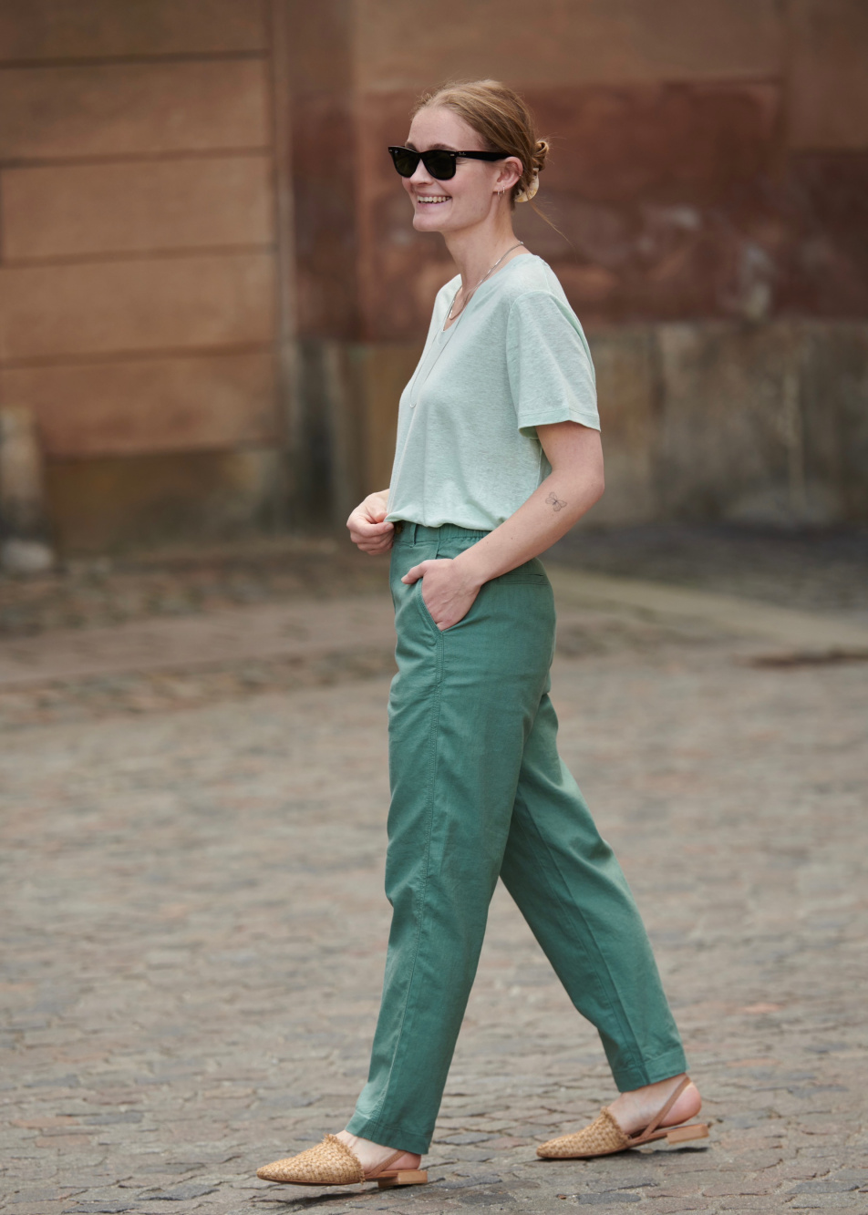 Check styling ideas for「Linen Cotton Tapered Pants」