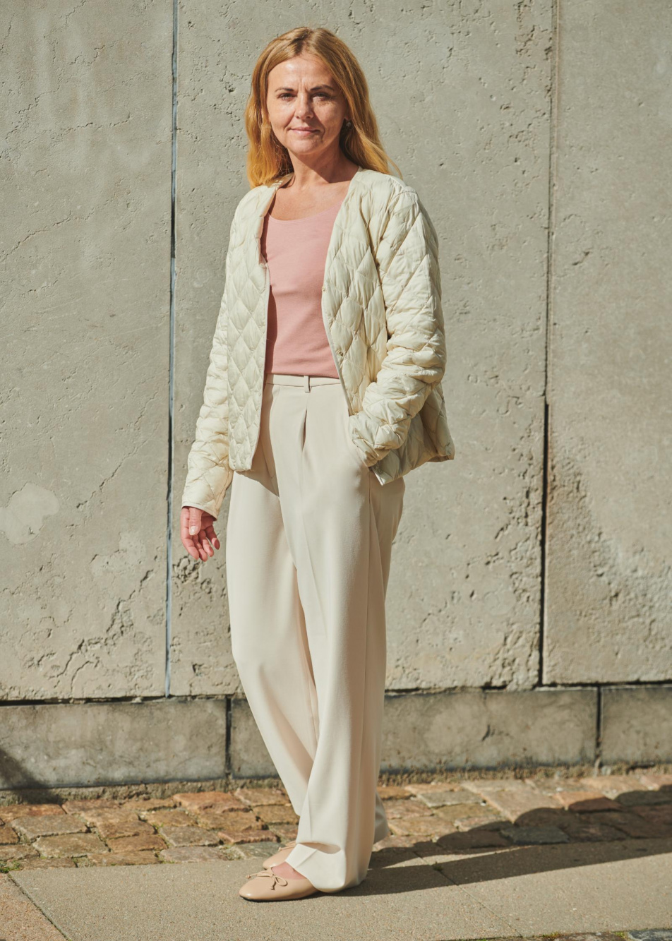 Check styling ideas for「Pile-Lined Fleece Jacket、Corduroy Wide-Fit Pleated  Pants」