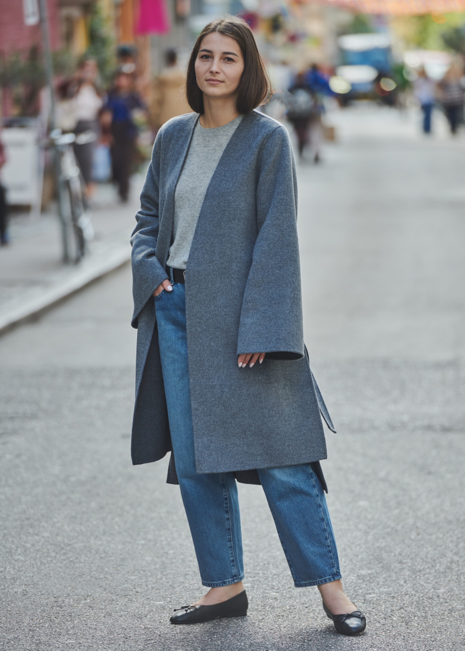 Uniqlo wool best sale blend wrap coat