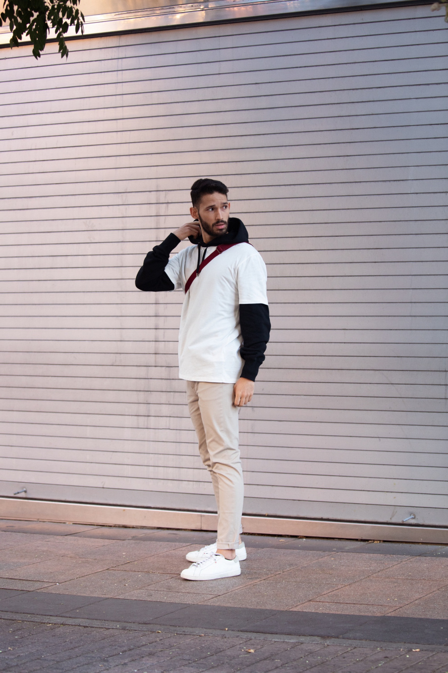 Outfit with white hoodie hot sale