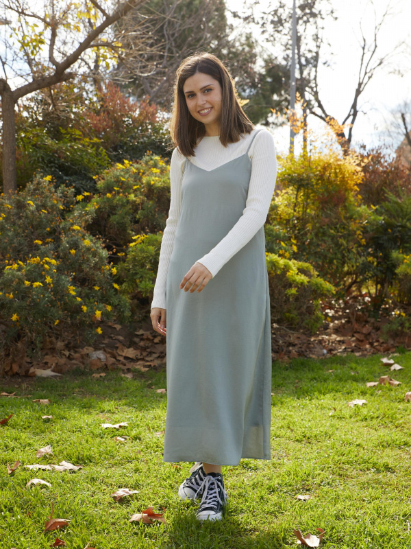 Blue Satin Cami Dress, WHISTLES