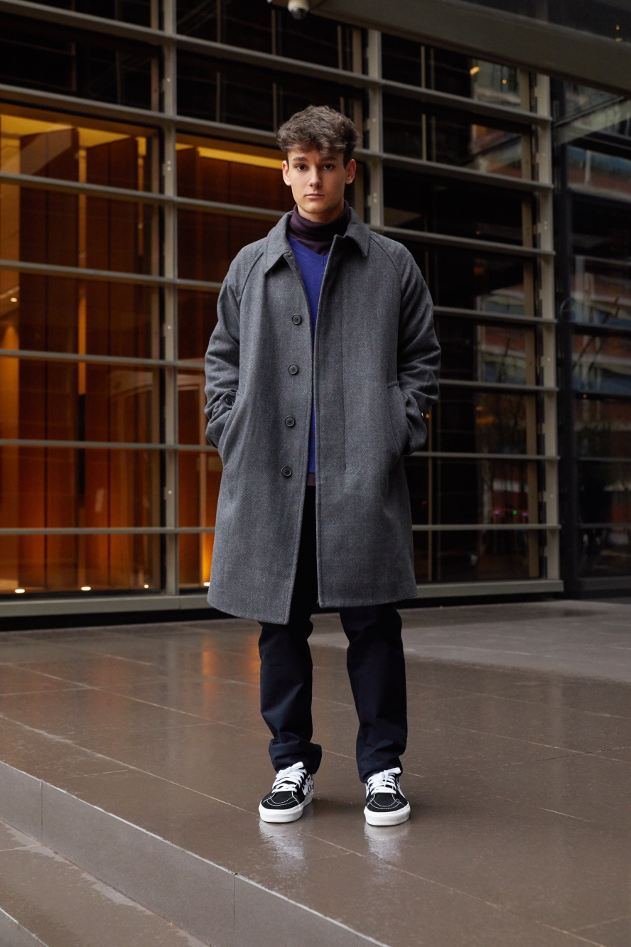 Check styling ideas for OXFORD SLIM FIT LONG SLEEVE SHIRT TRENCH COAT UNIQLO CA