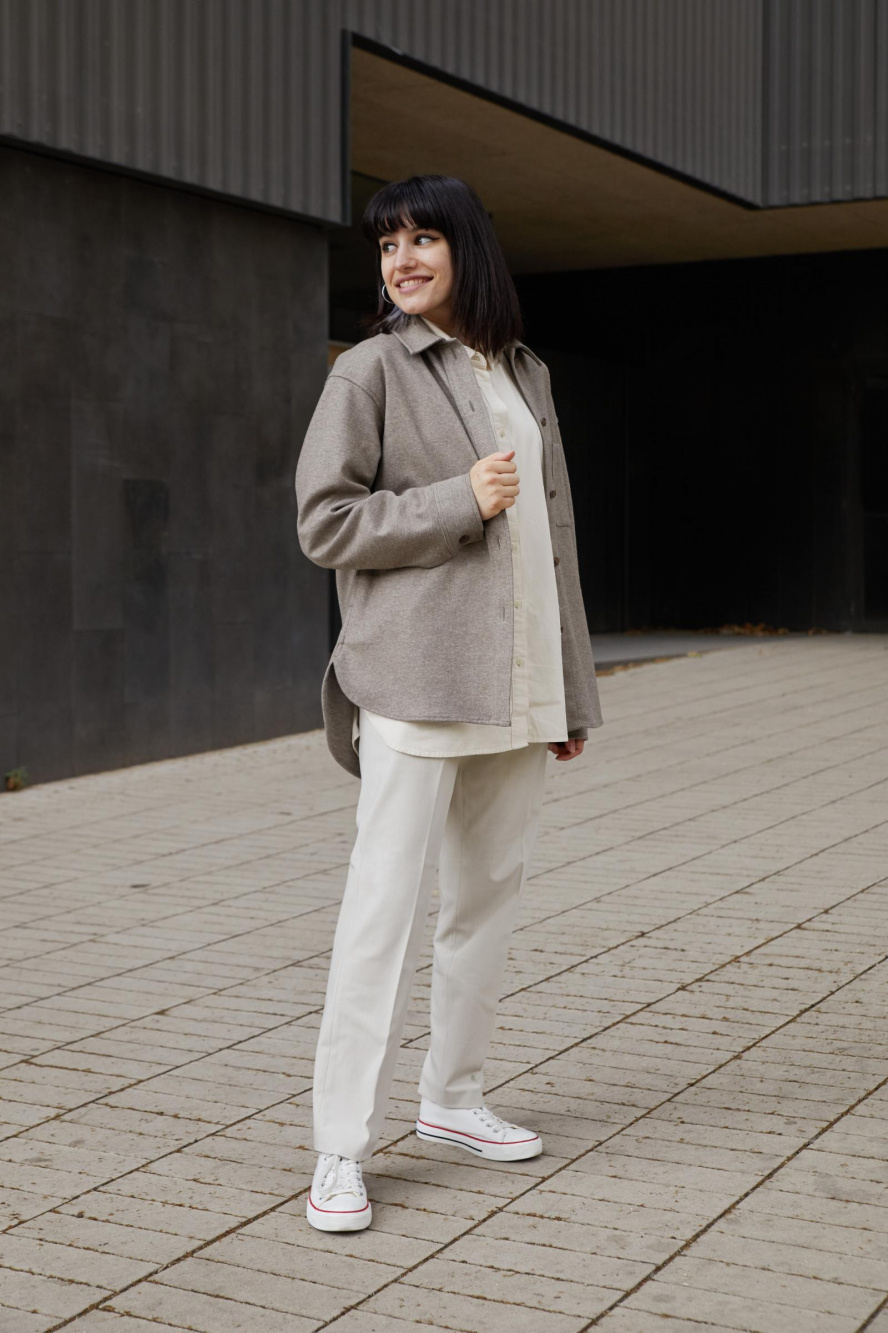 Check styling ideas for「Fleece Half-Zip Pullover Shirt、Smart Ankle Pants  (2-Way Stretch)」