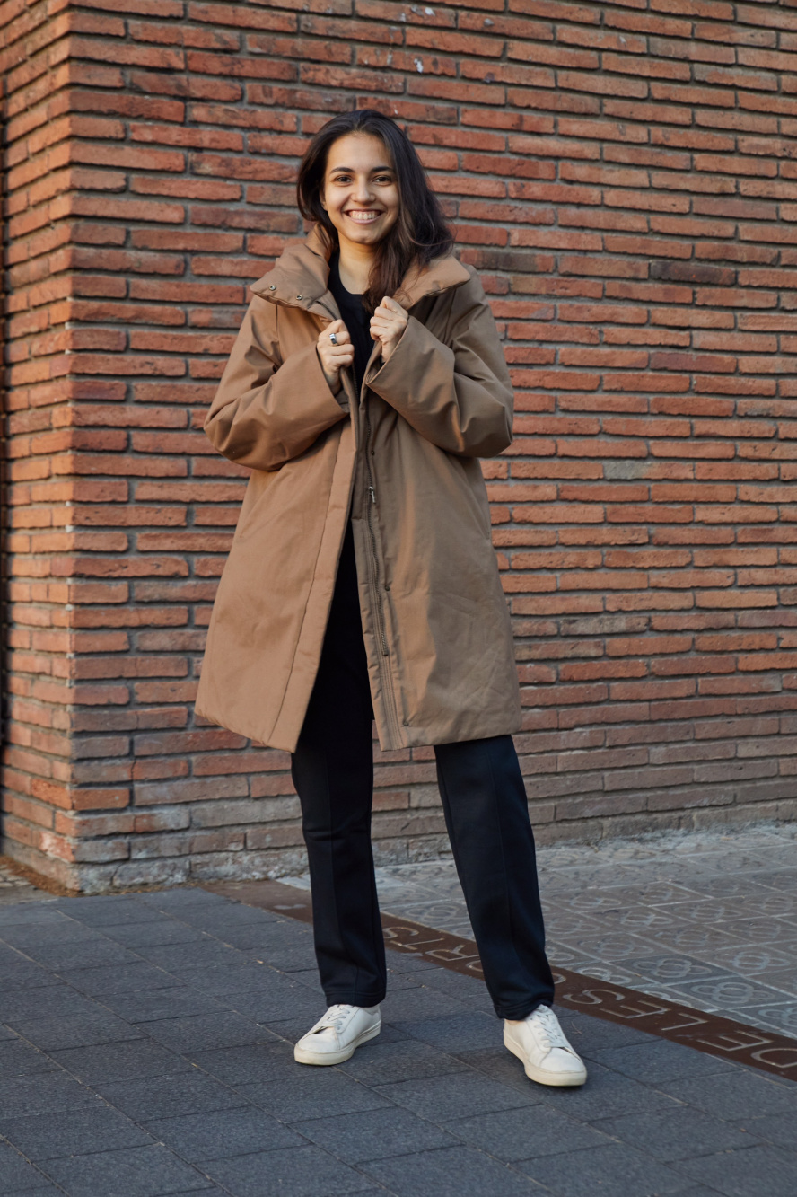 Hybrid down hot sale cocoon coat