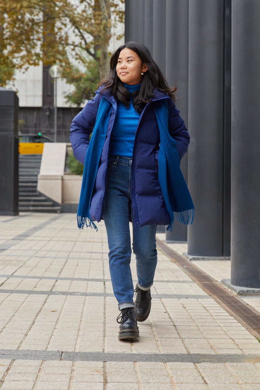 Check styling ideas for「Extra Fine Merino Ribbed Turtleneck Long