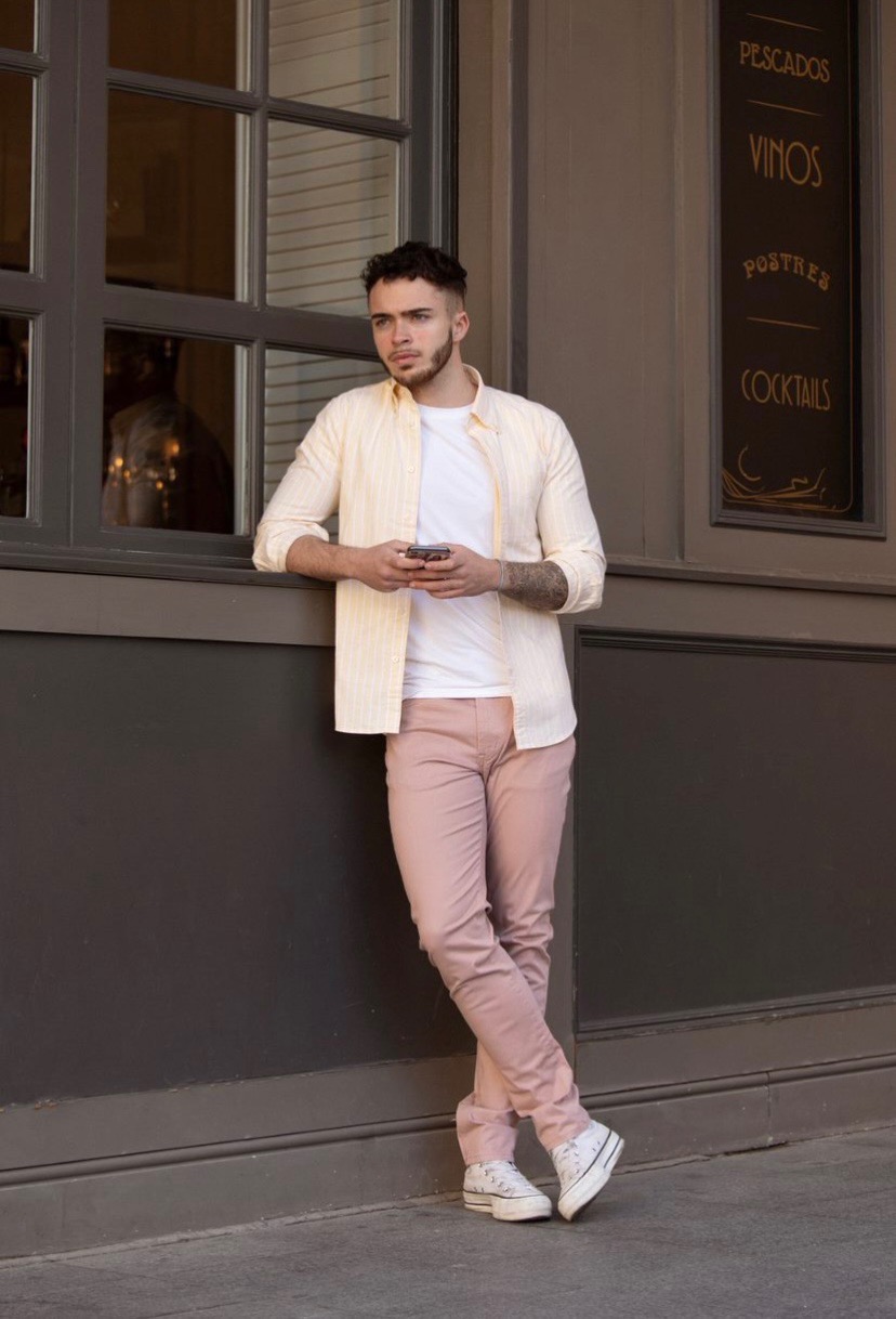 Cream jacket store outfit men