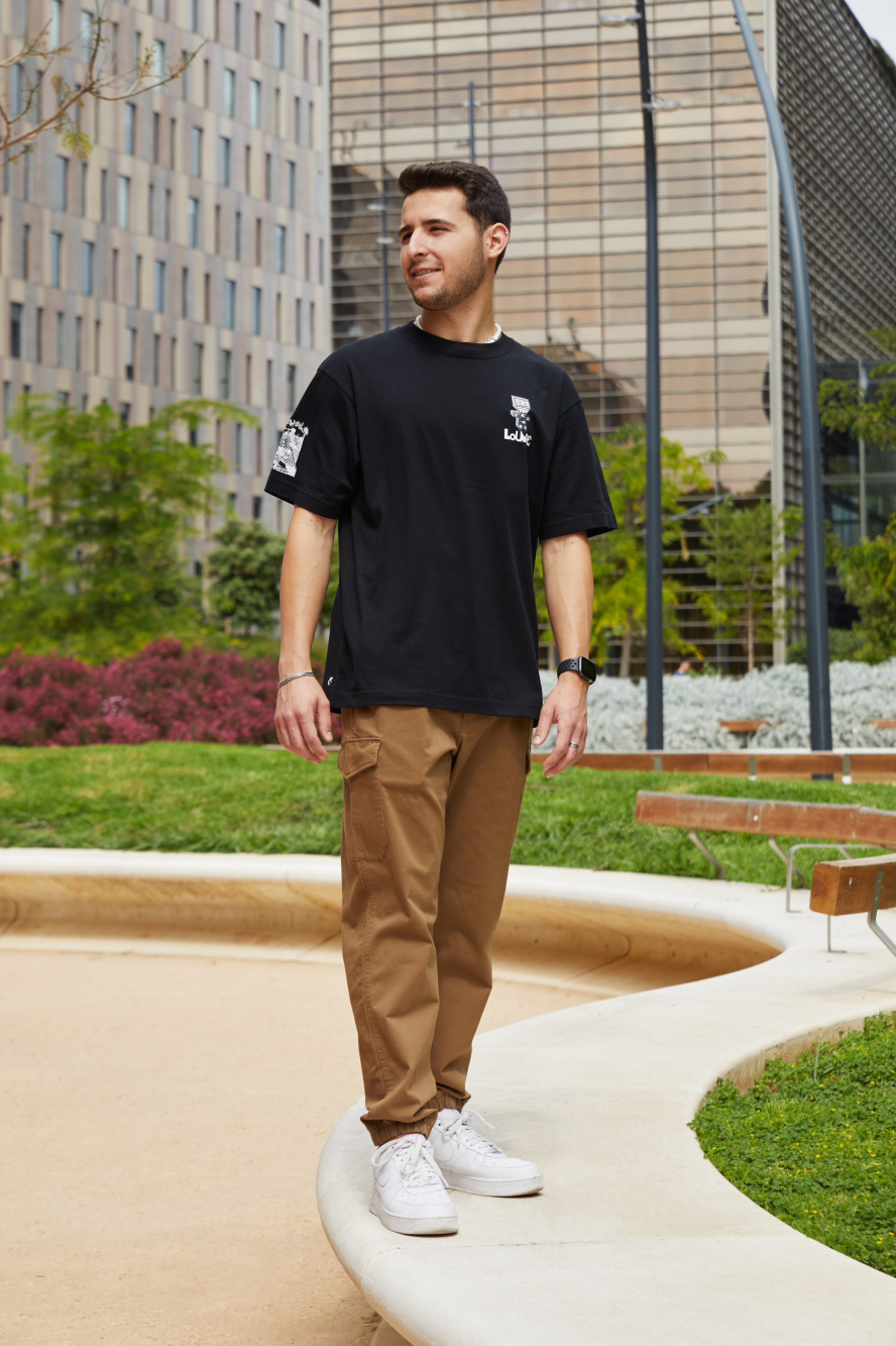 Jogger pants outlet with polo shirt