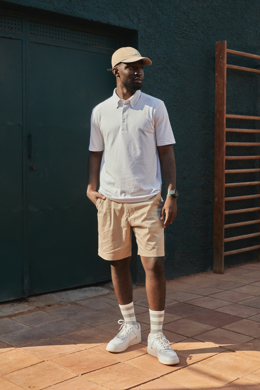 Check styling ideas for AIRISM PIQUE SHORT SLEEVE POLO SHIRT DRY