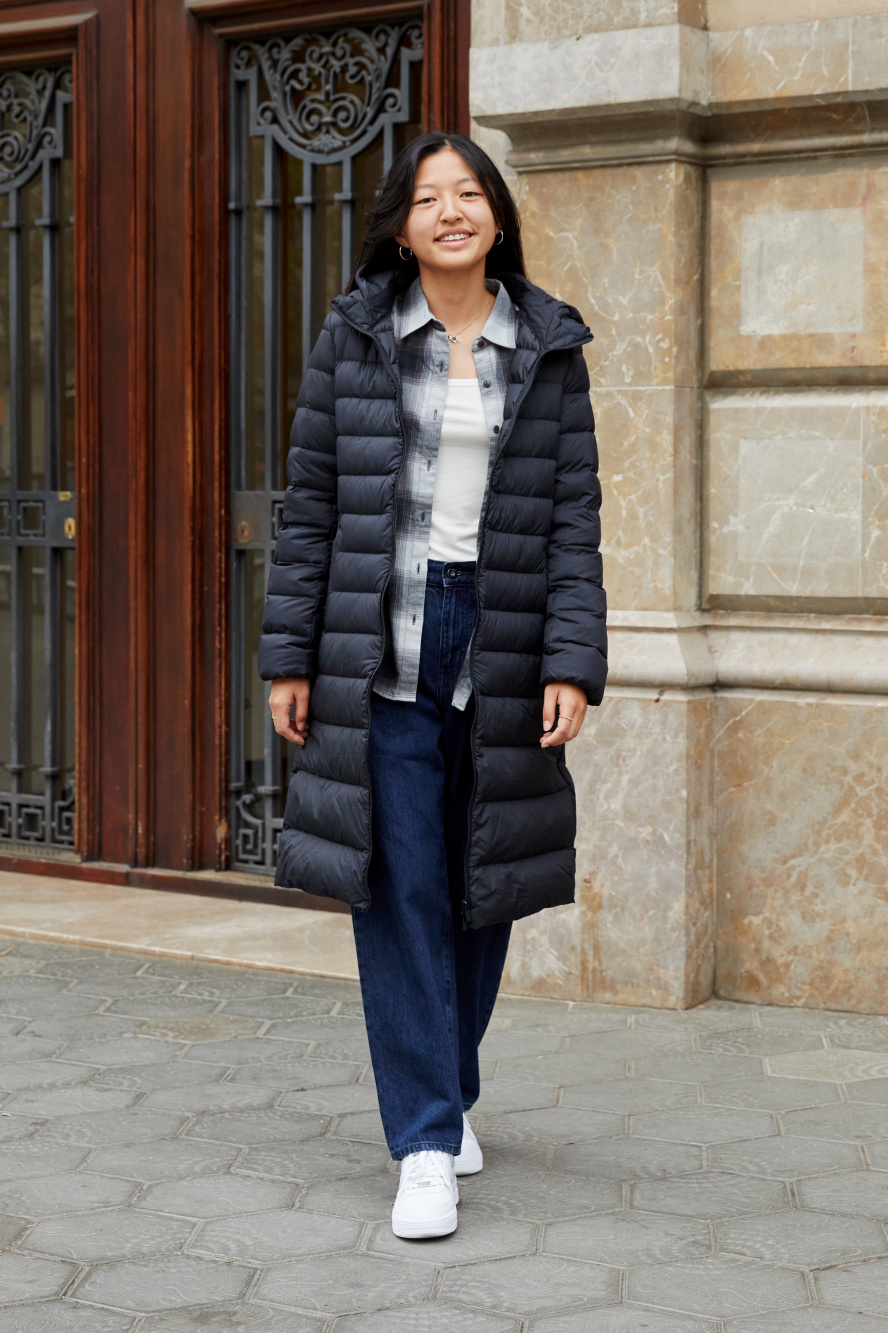 Check styling ideas for Ultra Light Down Long Coat UNIQLO ES