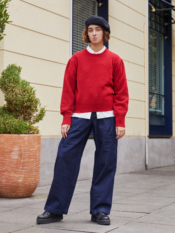 WOMEN'S INES DE LA FRESSANGE DENIM PLEATED WIDE PANTS