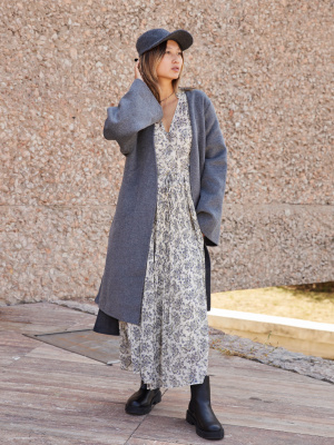 uniqlo joy of print chiffon dress Women's Chiffon Pleated 3/4-Sleeve Dress