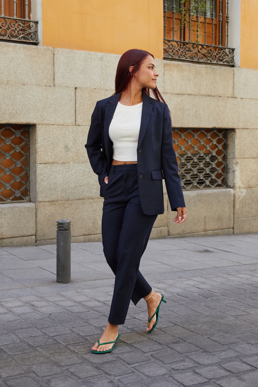 Navy blazer with on sale black pants women