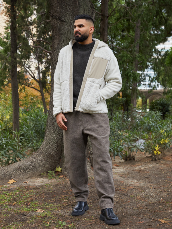 WHITE MOUNTAINEERING FLEECE FULL-ZIP LONG SLEEVE HOODIE | UNIQLO CA