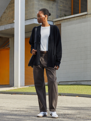 Men's 100% Lambswool V Neck Cardigan | UNIQLO SE