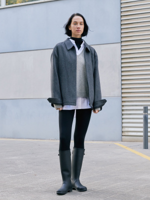 ounce anu. wool 100% check jacket ジャケット Single Collar Short Jacket | Herringbone | UNIQLO US