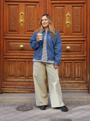 Zip-Up Blouson Jacket | Denim | UNIQLO US