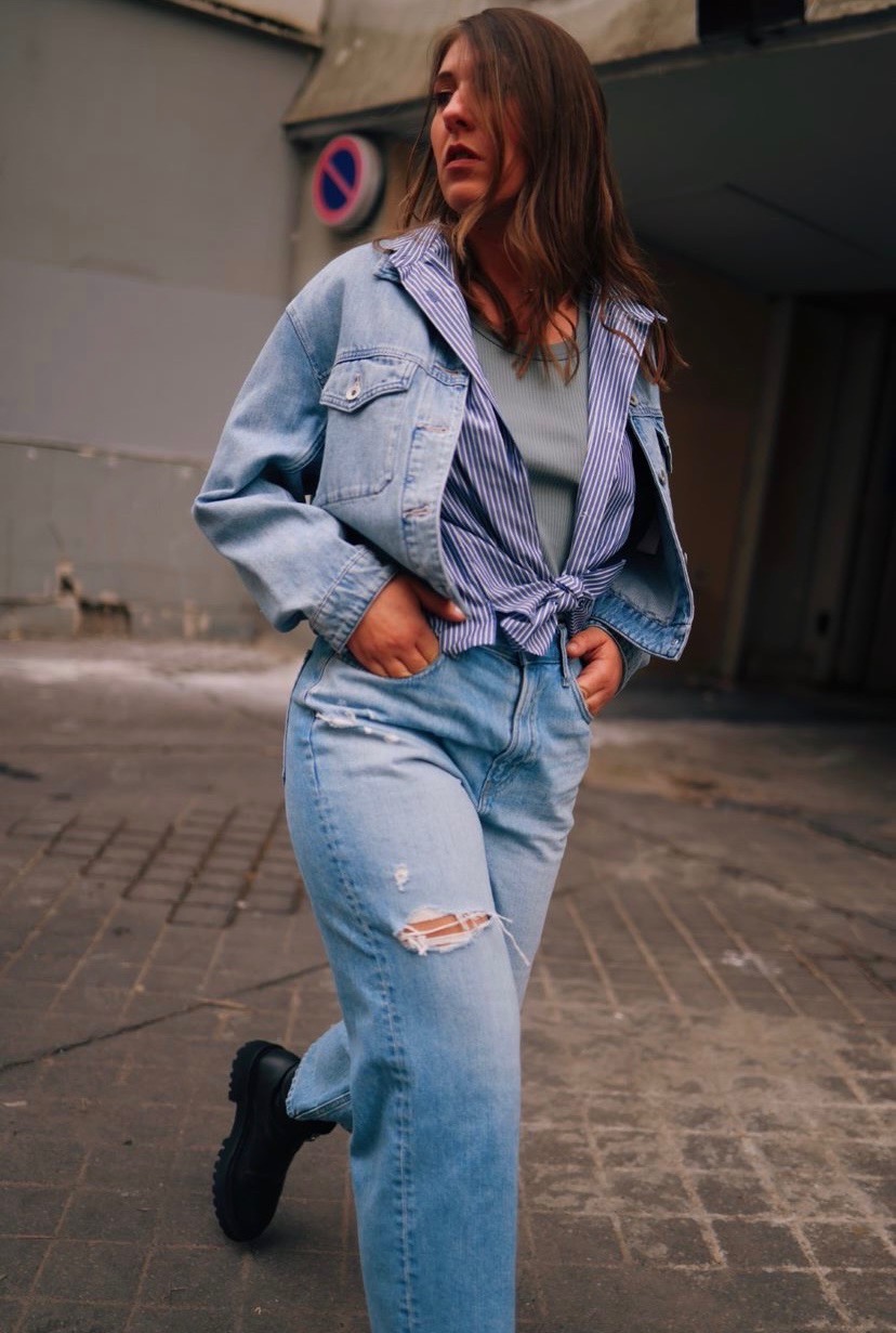 Cotone Giacca Di Jeans Taglio Corto Uniqlo Donna Abbigliamento Cappotti e giubbotti Giacche Giacche di jeans 