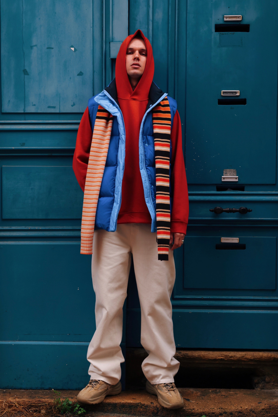 Marni striped knitted scarf - Orange