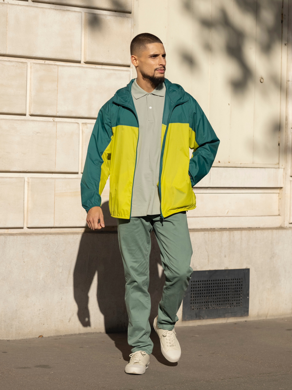 Yellow on sale windbreaker outfit