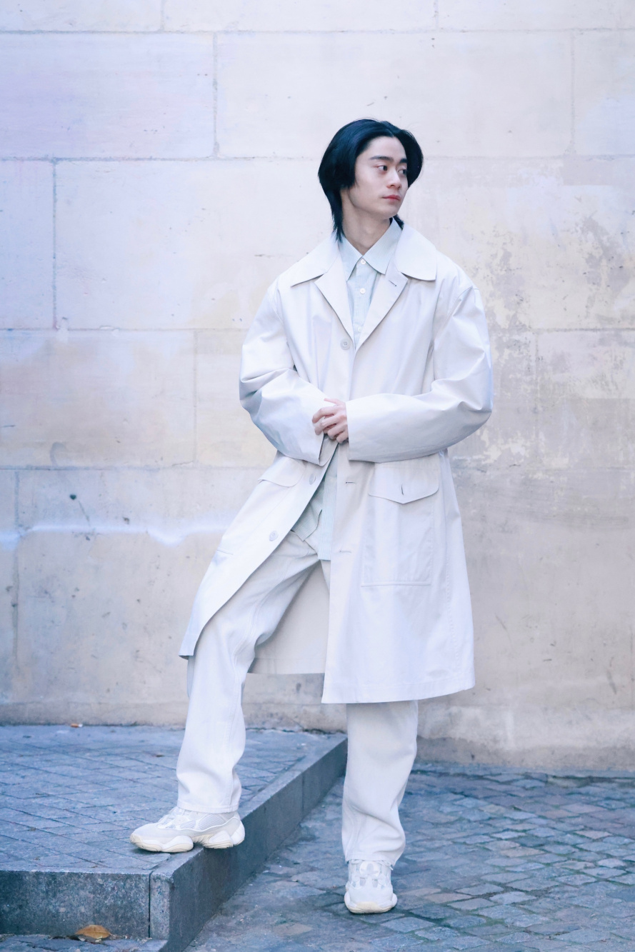 White single cheap breasted coat