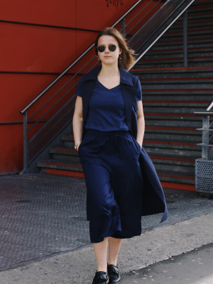 Linen Blend Belted Sleeveless Lapel Dress (JW Anderson  