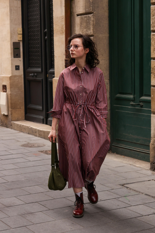 Uniqlo striped 2024 shirt dress