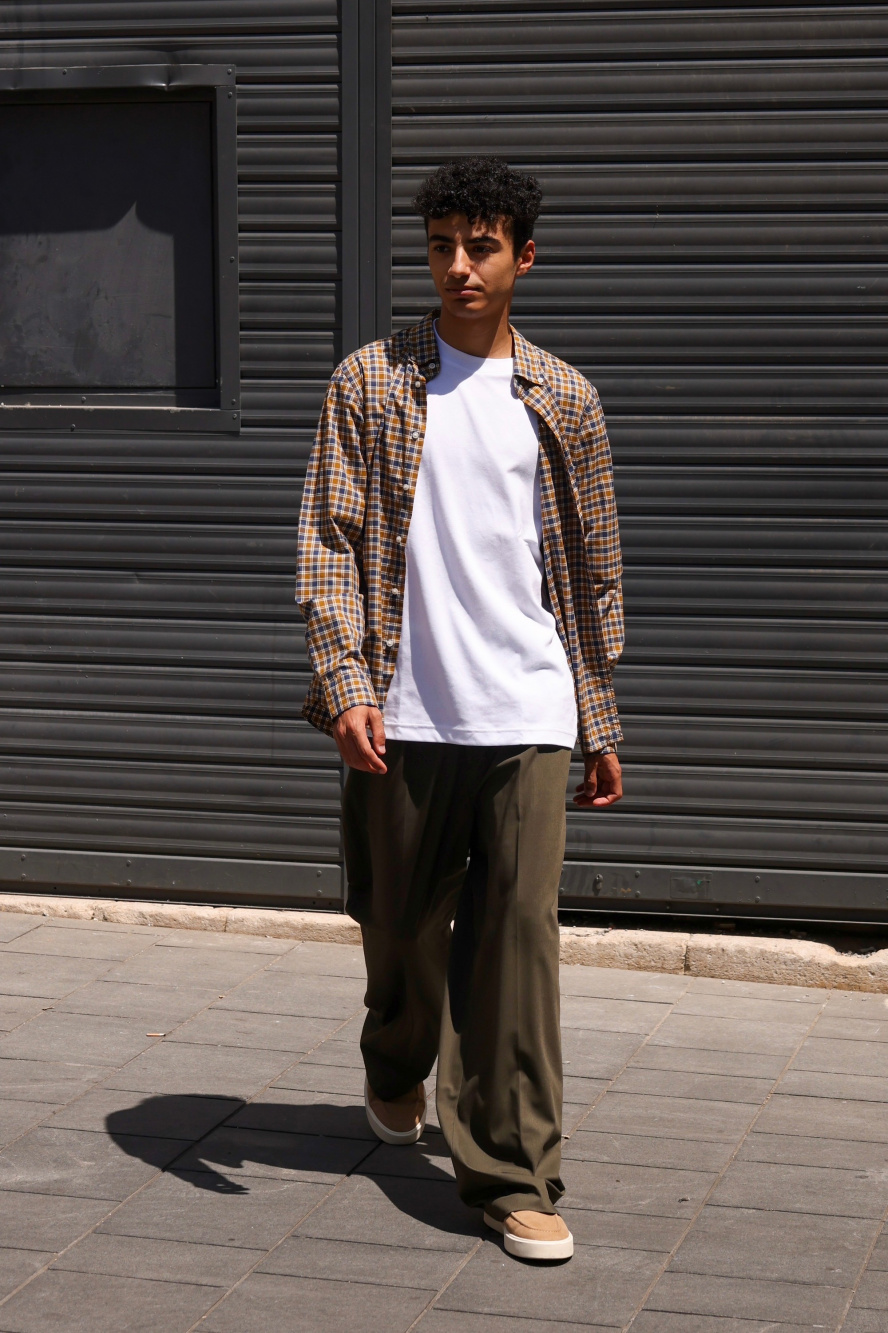 Check styling ideas for「Wide-Fit Pleated Pants、UV Protection Cap (Wool Like)」