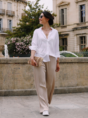 Pleated Straight Pants | UNIQLO US