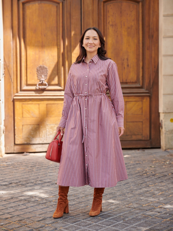 Long striped shirt sales dress