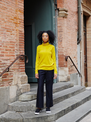 Haut à Col Roulé Pour Femme - Couche De Base Thermique à Manches