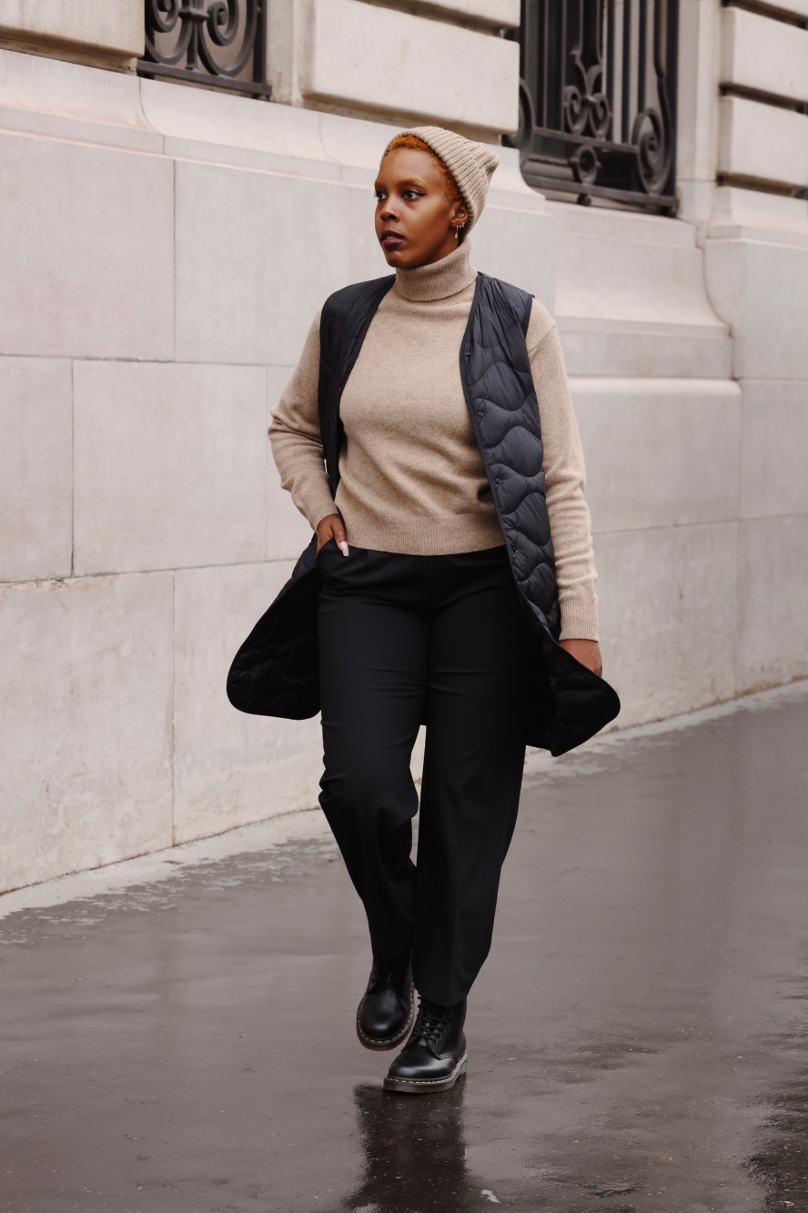 Long Puffer Vest Outfit - Straight A Style