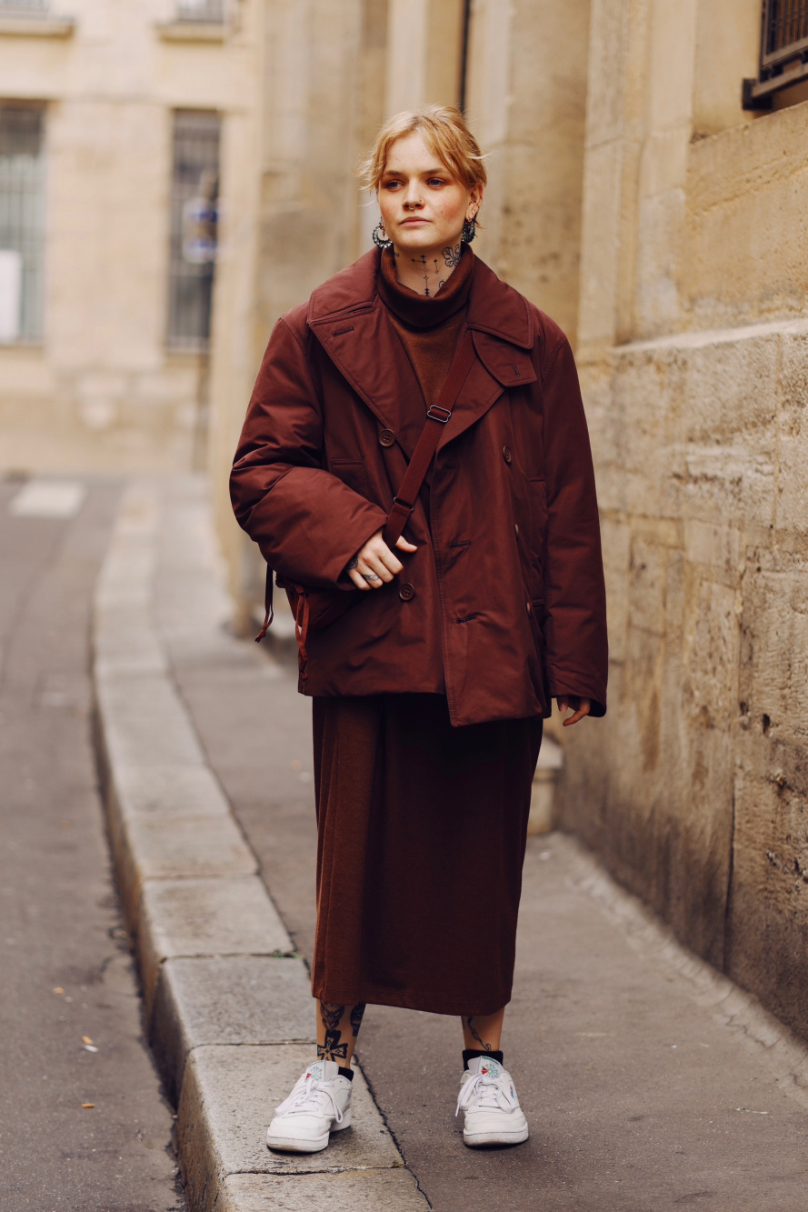 Check styling ideas for Short Padded Pea Coat Brushed Jersey Turtleneck Long Sleeved Dress UNIQLO DE