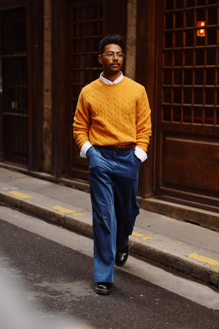 Burgundy Leather Loafers with Yellow Pants Outfits For Men (2 ideas &  outfits)