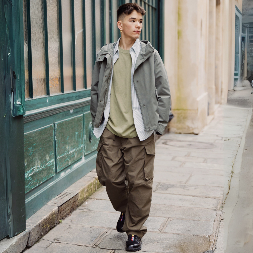 Check styling ideas for Cotton Linen Overshirt Wide Parachute Cargo Trousers UNIQLO UK